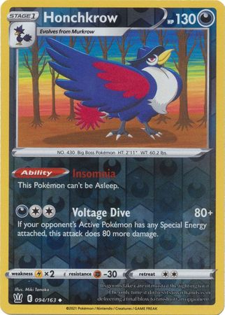 Honchkrow - Reverse Foil (Pokemon Sword & Shield: Battle Styles)