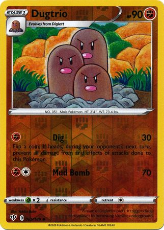 Dugtrio - Reverse Foil (Pokemon Sword & Shield: Darkness Ablaze)