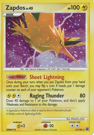 Zapdos Helix Fossil (Diamond and Pearl Majestic Dawn Singles)