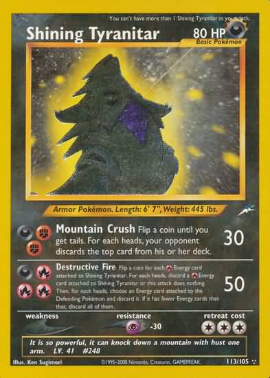 Shining Tyranitar (Triple Star) (Neo Destiny WoTC)