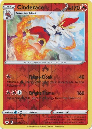 Cinderace - Reverse Foil (Pokemon Sword & Shield Base Set)