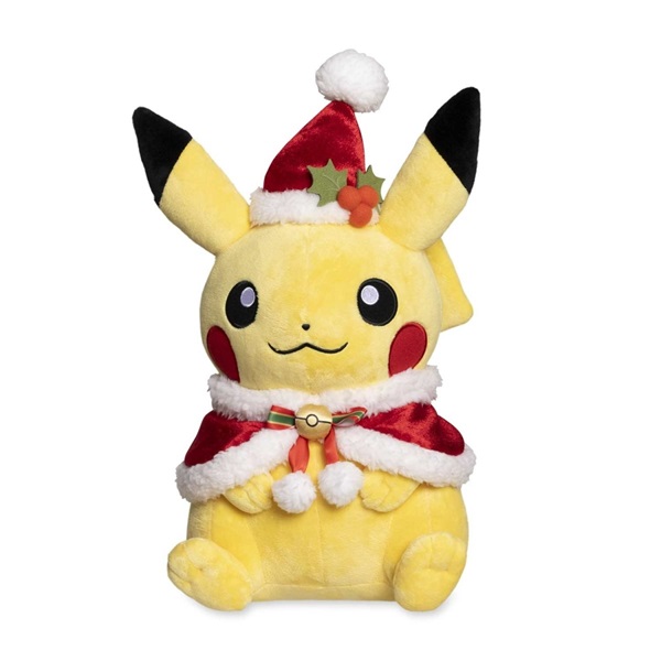 Pokemon - Pikachu with Holiday Cape & Hat - Pokemon Center Plush/Bamse 36cm