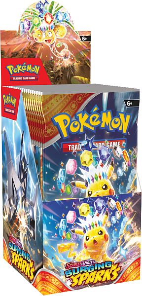 Pokemon Half-Size Display (Halv Booster Box Sealed) - SV08 - Scarlet & Violet: Surging Sparks - 18 Boosters