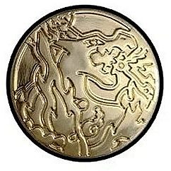 Pokemon TCG Tilbehør - Gigantamax Charizard Gold Metal Coin - Pokemon-Mønt (Flip Coin/Badge/Emblem)