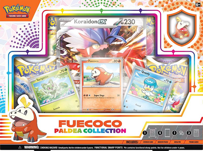 Pokemon Box: Paldea Collection: Fuecoco + Oversize Koraidon ex (4 Boosters)