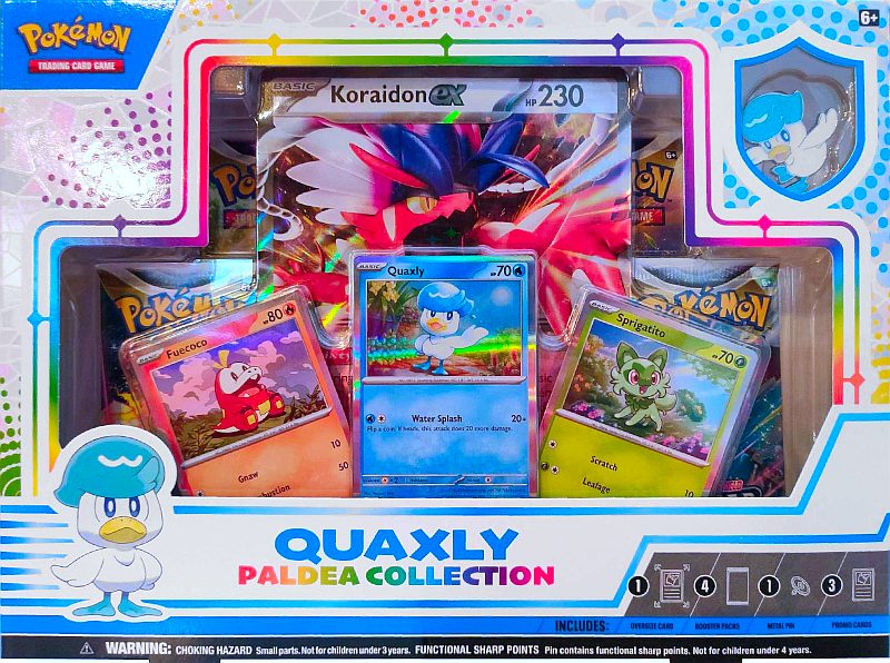 Pokemon Box: Paldea Collection: Quaxly + Oversize Koraidon ex (4 Boosters)