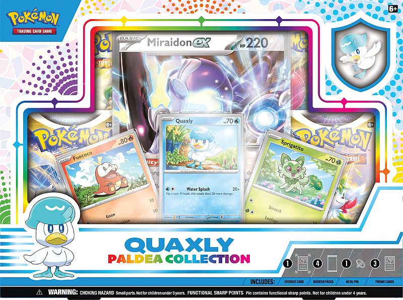 Pokemon Box: Paldea Collection: Quaxly + Oversize Miraidon ex (4 Boosters)