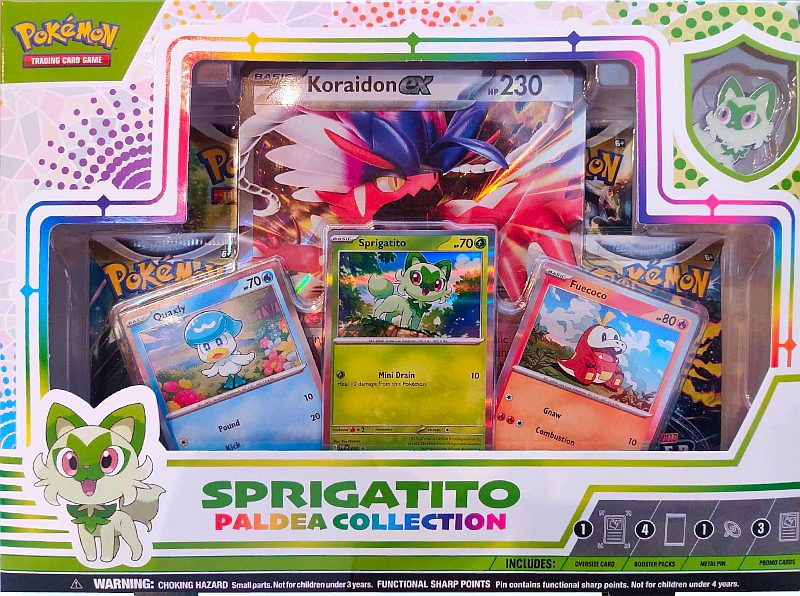 Pokemon Box: Paldea Collection: Sprigatito + Oversize Koraidon ex (4 Boosters)