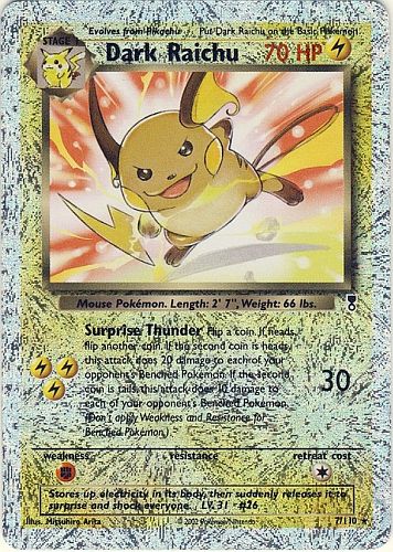 Dark Raichu - Reverse Foil (Legendary Collection WoTC) (Cardmarket Grading 9)