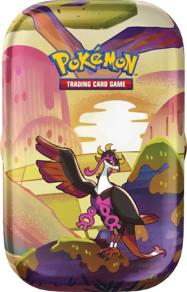 Pokemon Tin Kasse - 2024 Summer Scarlet & Violet: Shrouded Fable Mini Tin: Fezandipiti (2 Boosters & Klistermærker)