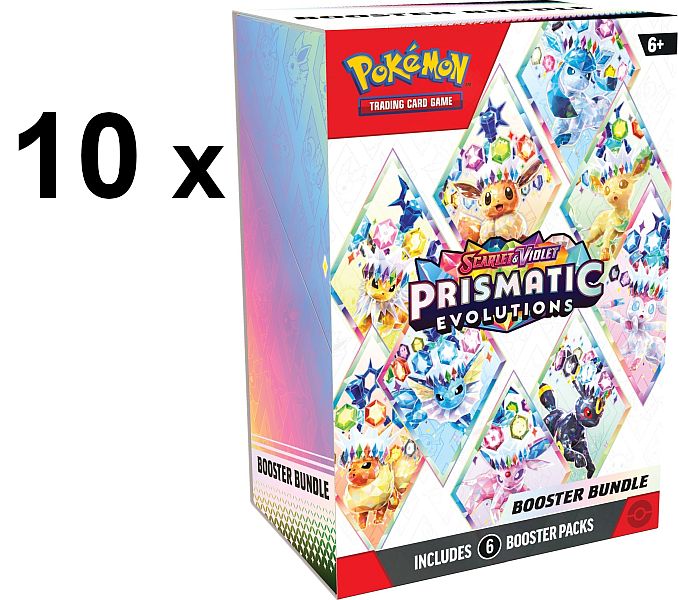 Pokemon Booster Pakke - SV08.5 - Scarlet & Violet: Prismatic Evolutions Booster Pack Bundle Display (10 Boxes, i alt 60 Boosters)