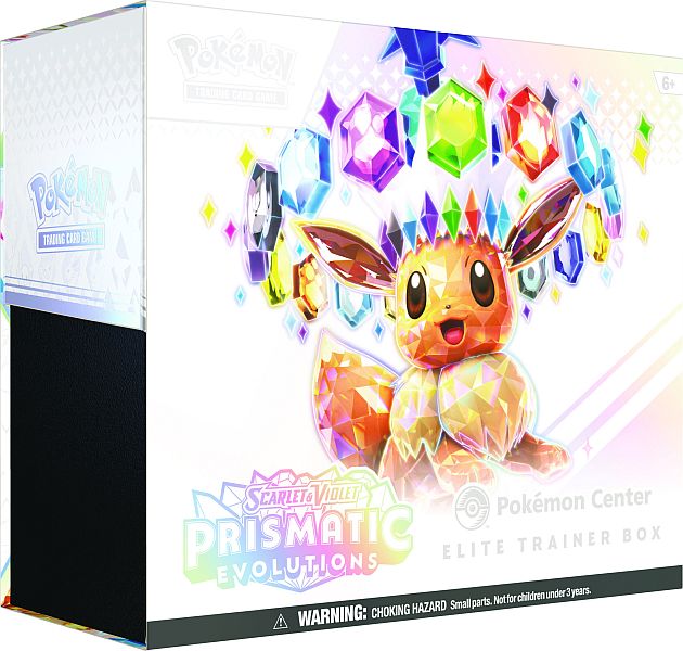 Pokemon Scarlet & Violet: Prismatic Evolutions - Pokemon Center Elite Trainer Box (Eevee) - Boks med 11 Boosters, Promokort & Tilbehør