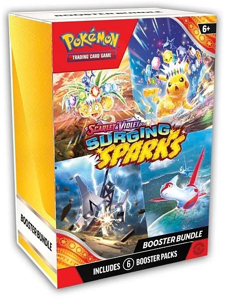 Pokemon Booster Pakke - SV08 - Scarlet & Violet: Surging Sparks Booster Pack Bundle (Box med 6 Boosters)