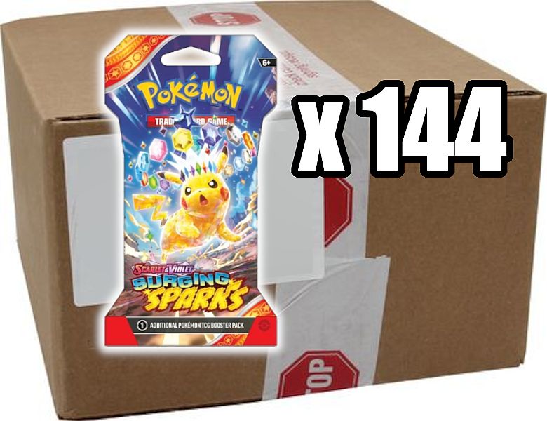 Pokemon Display/Outer Case (Booster Box) - SV08 - Scarlet & Violet: Surging Sparks Sleeved Boosters (144 x "Cardboard / Pap Blister Packs")