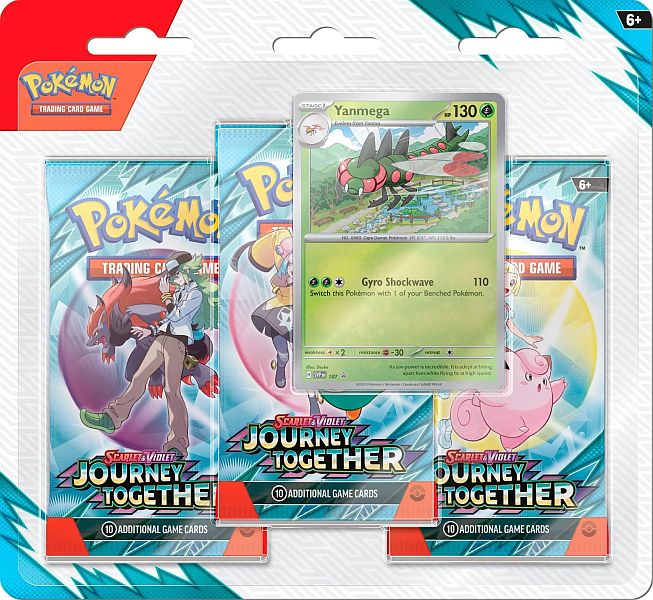 Pokemon Blister Pack - 3-Pack: 3 Scarlet & Violet: Journey Together Booster Pakker + Yanmega Black Star Promo