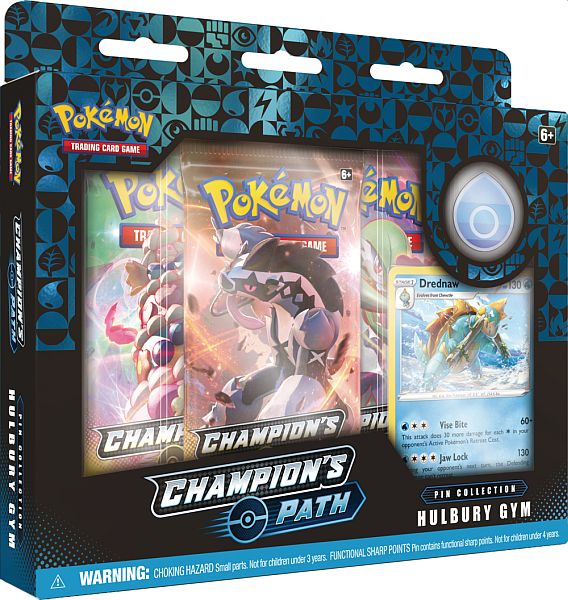 Pokemon Champion's Path - Pin Collection: Hulbury Gym - 3 Boosters, Promo & Pin