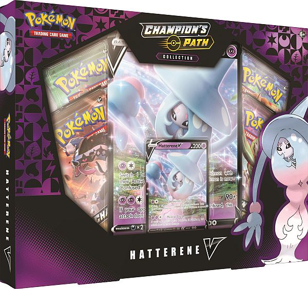 Pokemon Champion's Path - V Box: Hatterene V Collection - 4 Boosters, V-Promo & Oversize V-Promo