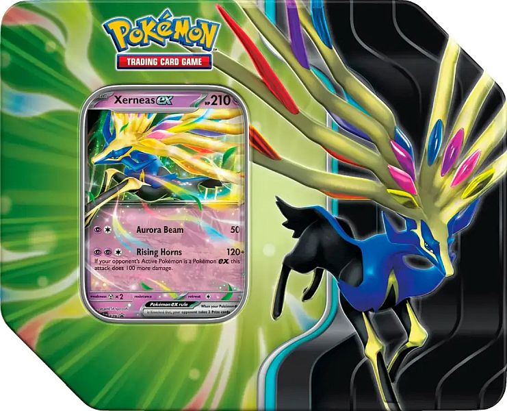 Pokemon Tin Kasse - 2025 Wave 2 Spring (USA Version): Xerneas ex - Azure Legends Collector's Tin Box (5 Boosters)