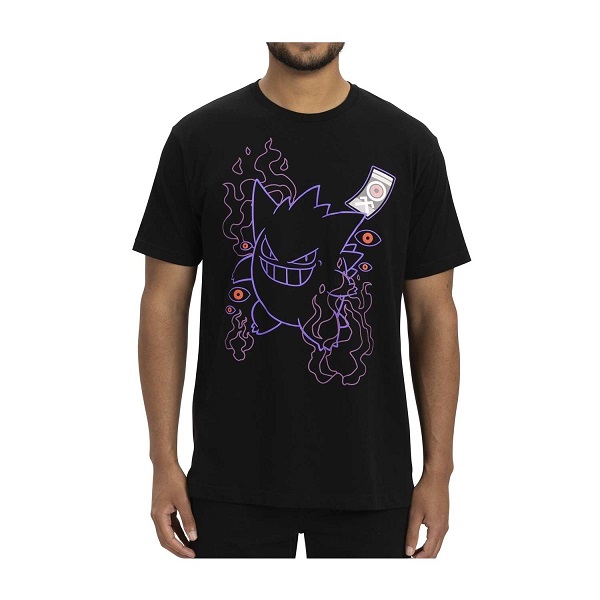 Pokemon - Gengar Black Relaxed - T-Shirt Fit Crew Neck - Size: Large (L)